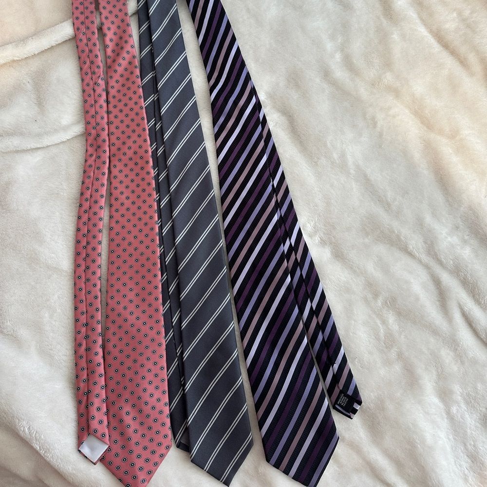 Vintage Silk Tie Lot 3 Mens Designer Neckties Alfani Banana Republic Wembley
